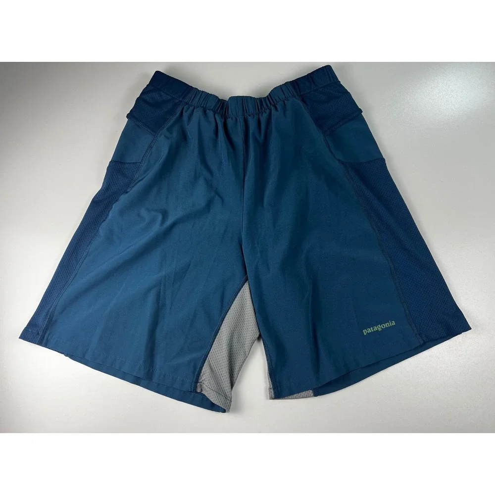 Patagonia Mens Running Shorts Teal Blue Athletic Workout‎ Gym ActivewearSz S